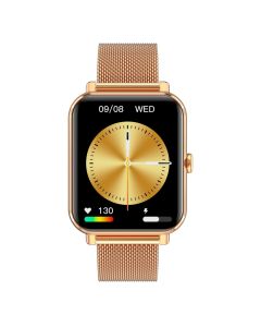 Garett Inteligentny Zegarek - Złoty stalowy Smartwatch GRC Classic