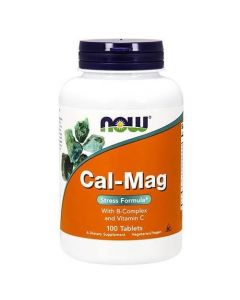 Now Foods Cal-Mag + B-Complex, Witamina C - Stress Formuła - 100 kaps.