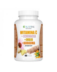 Colyfine Naturalna Witamina C + Echinacea + Imbir + Kurkuma - 100 kapsułek