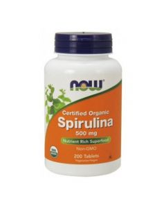 Now Foods Spirulina organiczna 500 mg - Wzmacnia układ odpornościowy, 200 tabl.