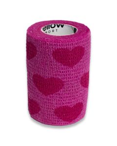 yellowBAND bandaż kohezyjny różne rozmiary i kolory - Różowy w serca - 7,5 cm