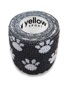 yellowBAND bandaż kohezyjny różne rozmiary i kolory - Czarny w łapki - 5 cm