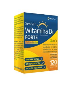 Xenico Pharma XeniVIT Witamina D3 4000 FORTE – wspiera układ odpornościowy – 120 kapsułek