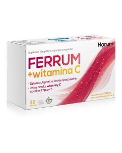 Narum Ferrum + Witamina C 300 mg - 30 kapsułek