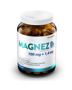 Magnez B6 Hauster 100mg+1.4mg Wspiera układ nerwowy i sercowo-naczyniowy 150 tabletek