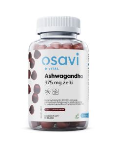 Osavi Ashwagandha 375 mg o smaku wiśniowym z witaminą B6 i B12 - 90 żelek