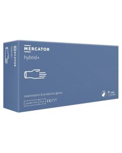 Rękawice winylowe bezpudrowe hybrid+ Mercator - 100 sztuk