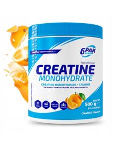 6PAK Creatine Monohydrate - Kreatyna smak pomarańczowy - 500g