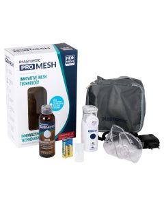 Inhalator PRO Mesh Diagnostic + zasilacz + woda destylowana do czyszczenia inhalatora