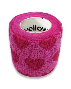 yellowBAND bandaż kohezyjny różne rozmiary i kolory - Różowy w serca - 5 cm