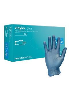 Mercator Medical Vinylex Blue - Rękawice pudrowane winylowe - 100 szt.