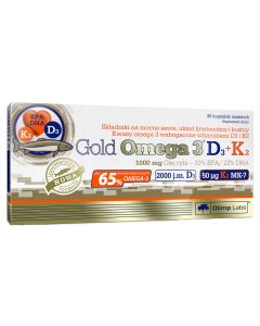 Olimp Gold Omega 3 D3 + K2 - Wsparcie dla serca, wzroku i stawów - 30 kapsułek