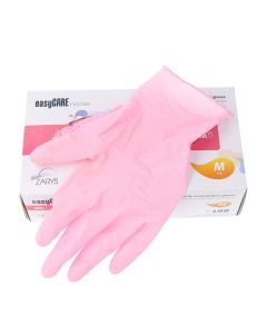 easyCARE - rękawice diagnostyczne nitrylowe bezpudrowe różowe - 100 sztuk - M