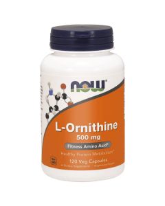 Now Foods L-Ornithine 500 mg – Zdrowy metabolizm białek, 120 kaps.