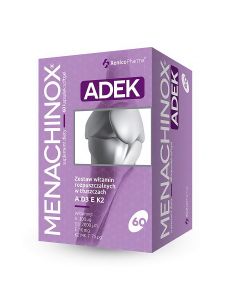 Xenico Pharma Menachinox® ADEK zestaw witamin  A, D3, E i K2 MK-7 - 60 kapsułek