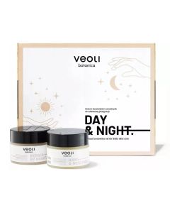 Veoli Botanica Day And Night Zestaw krem do twarzy na dzień dogłębnie nawadniający + krem do twarzy na noc z ochroną lipidową „Second Skin"