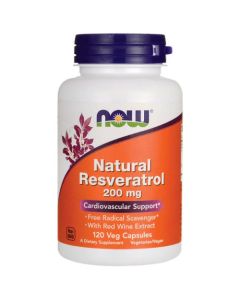 Now Foods Natural Resveratrol - wzmacnia serce i układ krwionośny - 200 mg 120 kaps.