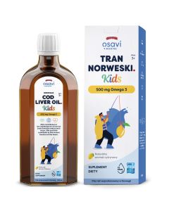 Osavi - Tran Norweski Kids 500mg Omega-3 smak cytrynowy - 250 lub 500ml