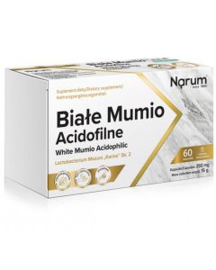 Narum Białe Mumio Acidofilne 250mg - Wsparcie zdrowia - 60 kapsułek