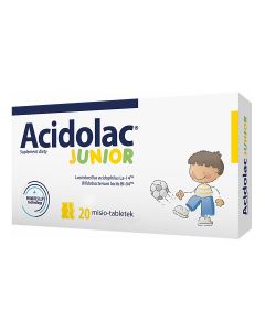 Acidolac Junior Misio-tabletki dla dzieci na odporność - 20 tabletek - Biała czekolada