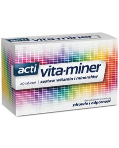 Aflofarm Acti Vita-miner - uzupełnienie diety w witaminy, minerały i luteinę - 30 tabletek