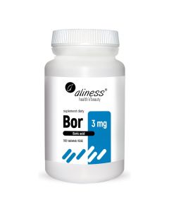 Aliness - Bor 3 mg - Kwas borowy w tabletkach - 100 vege tabletek 