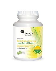 Aliness - Bromelaina 500 mg i Papina 200 mg - Wsparcie Stawów - 100 kapsułek