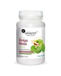 Aliness - Ginkgo Biloba Miłorząb japoński 120 mg - 60 vege tabletek