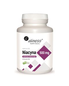 Aliness - Niacyna, Amid Kwasu nikotynowego 500 mg - Witamina B3 - Witamina PP - 100 vege kapsułek