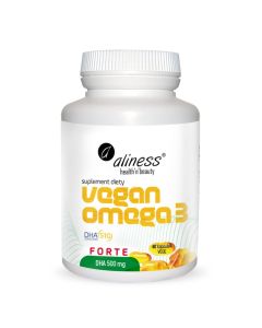 Aliness - Vegan Omega 3 FORTE DHA 500 mg - 60 vege kapsułki