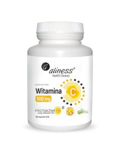 Aliness - Witamina C 500 mg - Micoractive 12h - 100 vege kapsułek