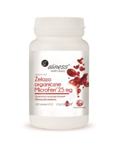 Aliness Żelazo organiczne MicroFerr® 25 mg x 100 tabletek VEGE