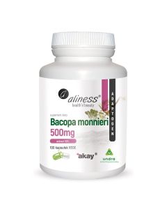 Aliness Bacopa Monnieri Extract 50%, 500 mg - Wsparcie Kognitywne - 100 kapsułek || AlmaMed