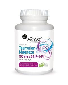 Aliness Taurynian Magnezu 100 mg z B6 (P-5-P) - 100 vege kapsułek