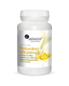 Aliness Naturalna witamina E 400IU D-alfa-tokoferyl - 100 kapsułek