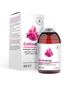 Aura Herbals - Colladrop - Kolagen rybi NatiCol + Witamina C - Kolagen w płynie - 500 ml