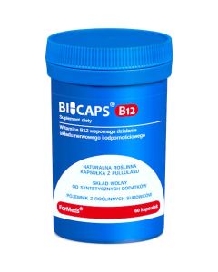 Bicaps B12 - Kapsułki z wysoką zawartością witaminy B12 - 60 kapsułek