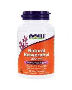 Now Foods Natural Resveratrol z ekstraktem z czerwonego wina - 60 kapsułek