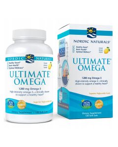Nordic Naturals Ultimate Omega 1280 mg - Kwasy Omega o smaku cytrynowym - 120 kapsułek