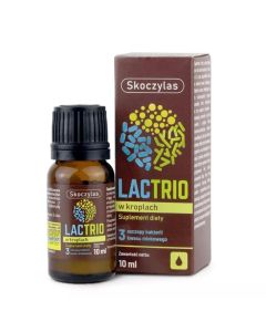 Skoczylas  Suplement Diety Lactrio - Probiotyk w Kroplach - 3 Szczepy Bakterii Kwasu Mlekowego - 10 ml
