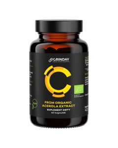 Grinday Bio witamina C z organicznego ekstraktu z aceroli - 60 kapsułek