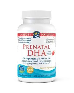Nordic Naturals kwasy omega-3 dla dzieci, Prenatal DHA - truskawka - 90 kapsułek