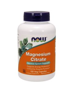 Now Foods Magnesium Citrate - Cytrynian magnezu 400 mg - Wspomaga układ nerwowy