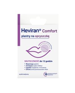 Plastry na opryszczkę Heviran Comfort - skuteczność do 12 godzin - 15 sztuk