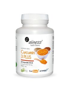 Aliness Curcumin 3 Plus z piperyna 500 mg dla wegan i wegetarian - 60 kapsułek