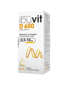 Ibuvit D 600 Witamina D dla niemowląt i dzieci od 0,5 do 10 lat - 10 ml w kroplach
