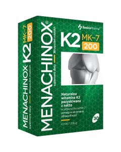Xenico Pharma Menachinox K2 200 – wspiera zdrowe kości – 30 kapsułek