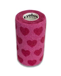 yellowBAND bandaż kohezyjny różne rozmiary i kolory - Różowy w serca - 10 cm