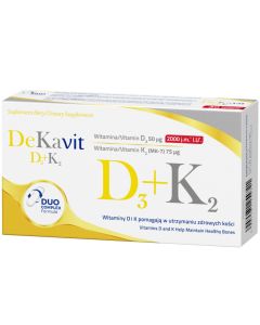DeKavit D3+K2 - Synergiczne wsparcie kości oraz odporności - 30 kapsułek