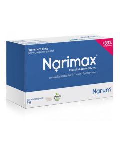 Narine Narimax Probiotyk 200 mg - 33% więcej produktu (zwiększona dawka ze 150 mg) - 30 kapsułek